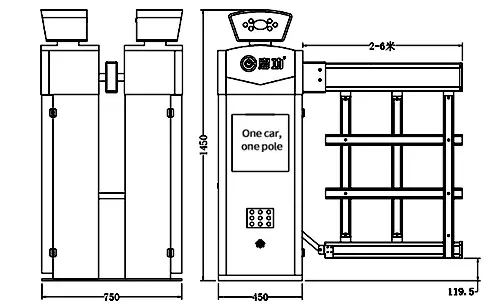ANPR Intelligent Boom Barrier Gate Drawing QiGong