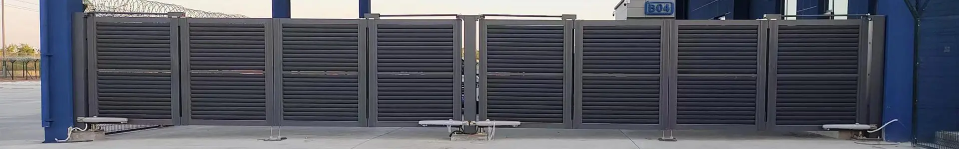 Fold Swing Gate Trackless bi folding gates QiGong