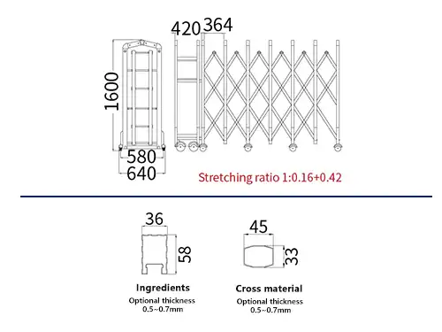 automatic Retractble gate telescopic electric gate QiGong QG-L600 line graph
