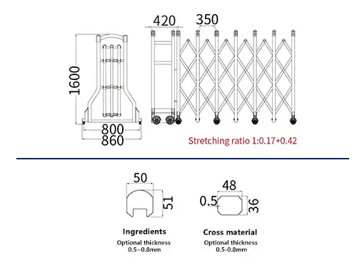 retractable farm gate automatic Retractble gate line graph QiGong QG-G750