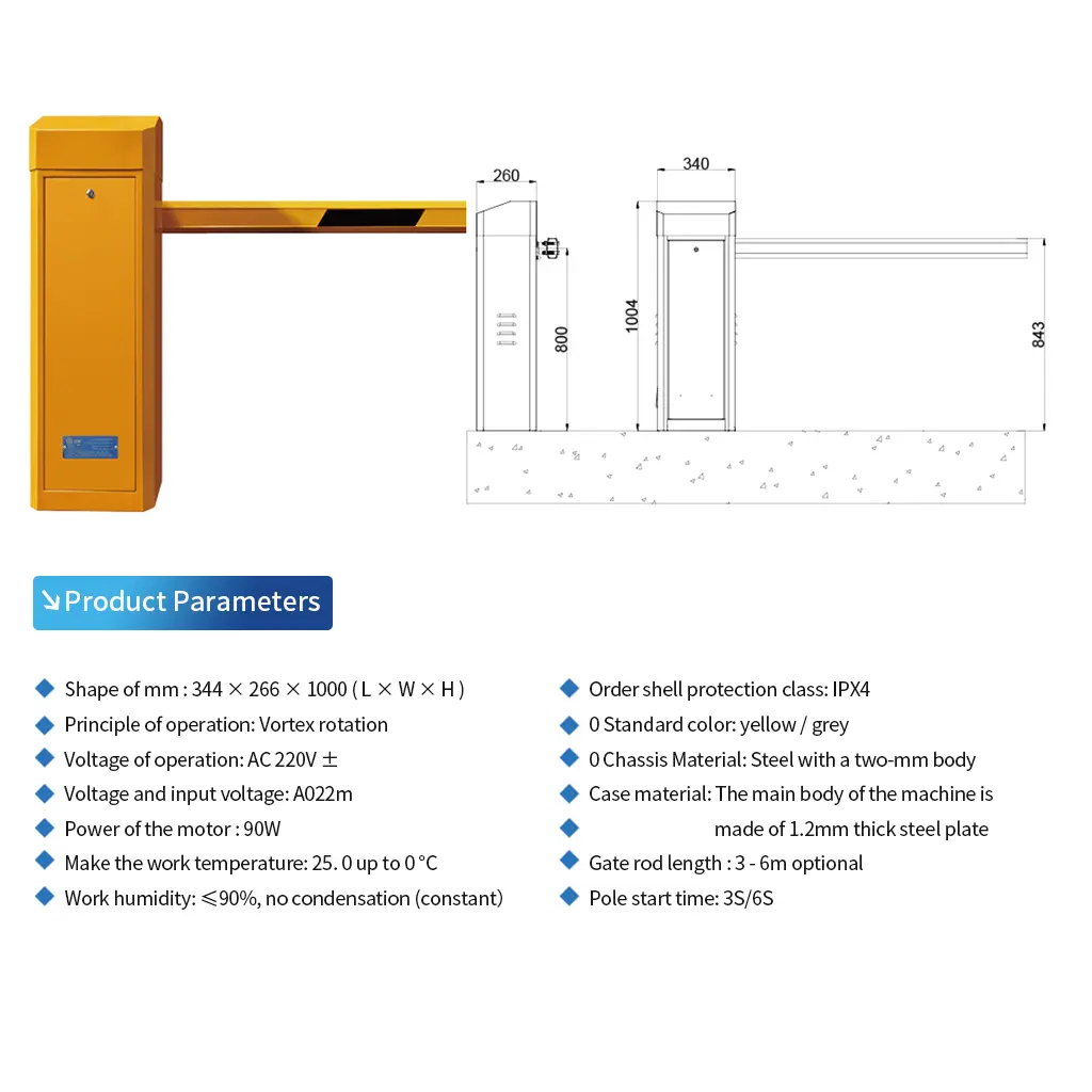 Straight Bar Boom Barrier Gate Product Description QiGong