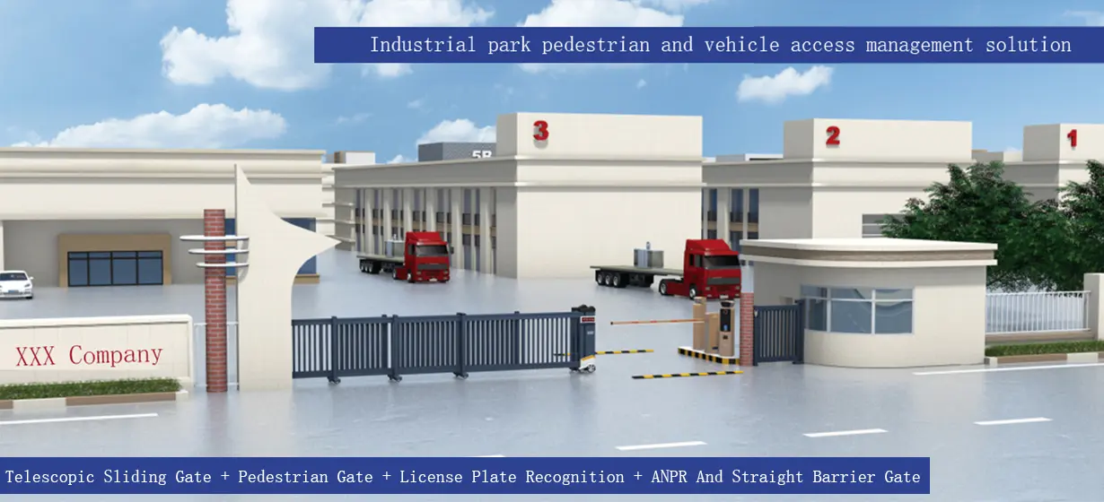 Industrial park pedestrian and vehicle access management solution QiGong