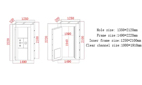 Vault Door Dimensional Drawing