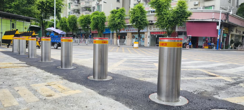 electric rising bollards