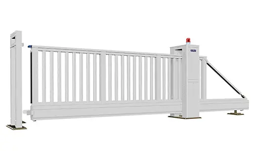 White cantilever sliding gate